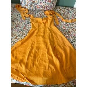 House of CB Alicia Midi Tie Shoulders Sundress Orange